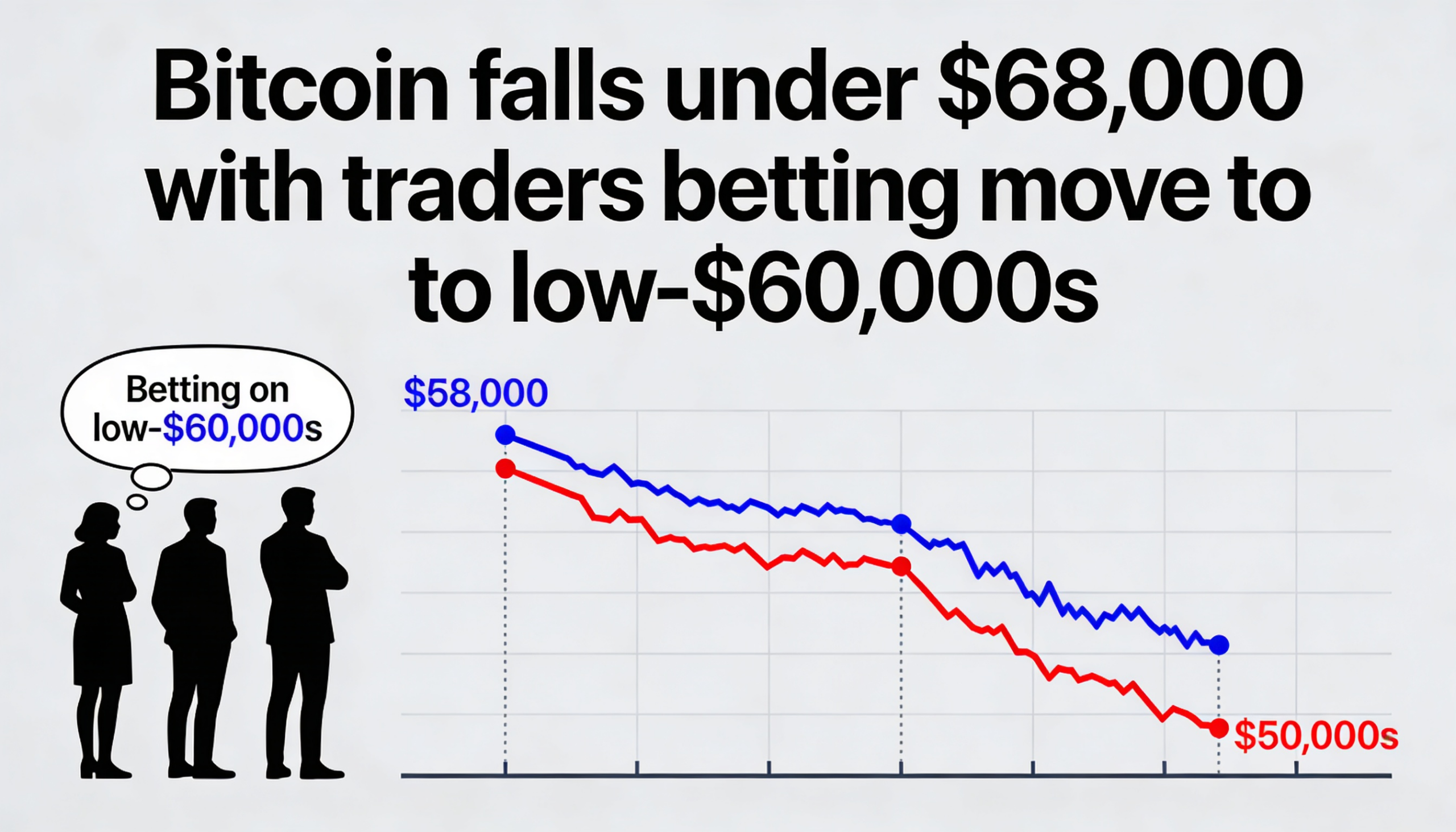 Bitcoin Dips Below $68,000 as Bearish Bets Target Low-$60,000 Range