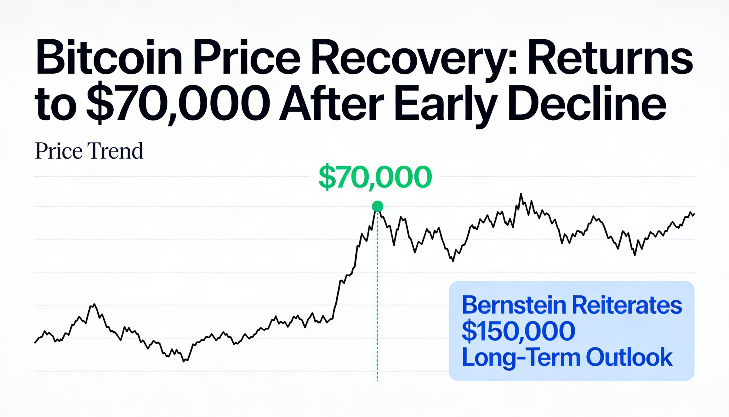 Bitcoin bounces back to $70,000 amid renewed optimism, Bernstein holds firm on $150,000 projection.