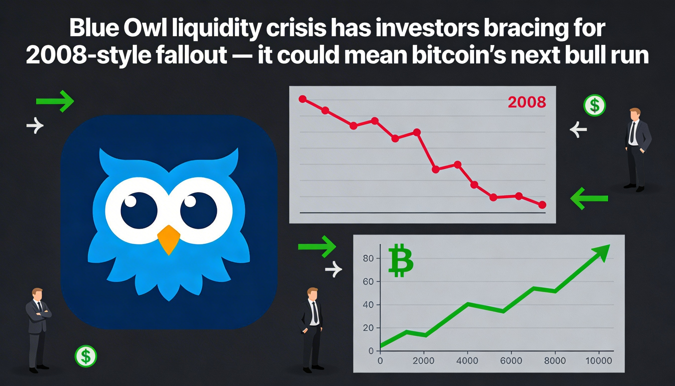 Blue Owl’s liquidity strains are reviving 2008 comparisons among investors — and the uncertainty might catalyze bitcoin’s next upward breakout.
