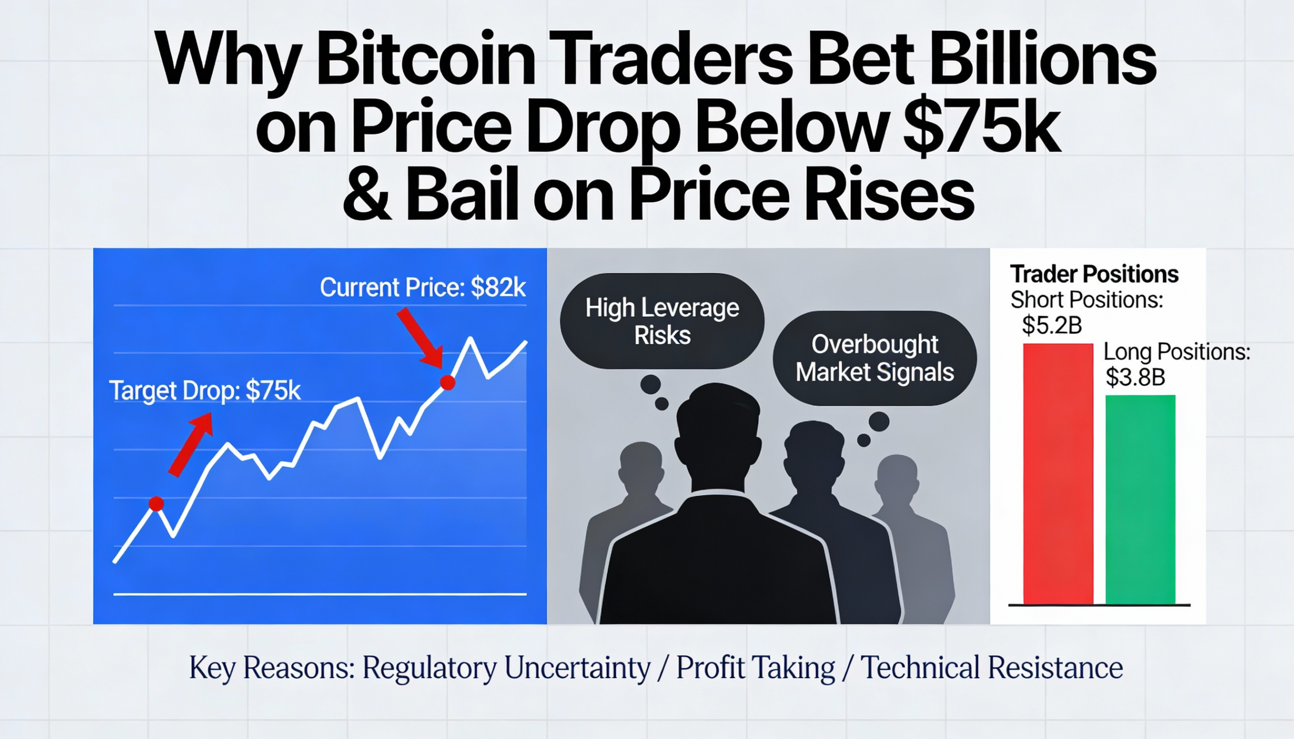 Billions are now riding on Bitcoin dropping below $75,000, with traders scaling back on bets for a rally.