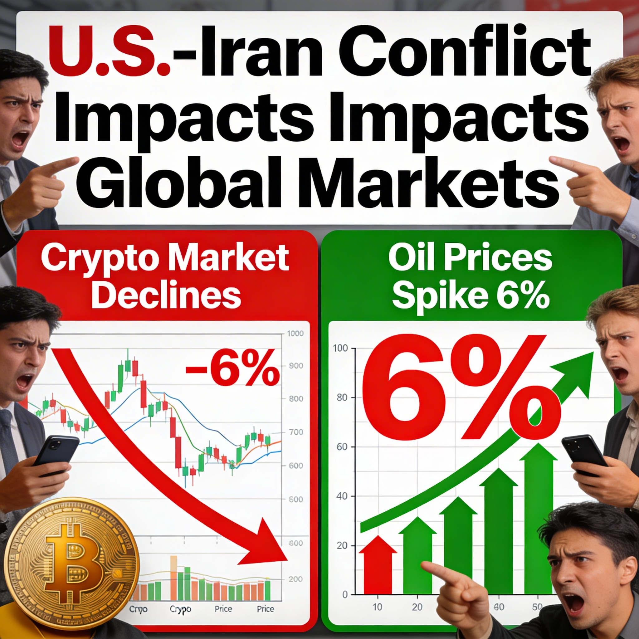 Crypto markets weaken as oil rallies 6%, with traders pricing in the threat of a U.S.-Iran confrontation.