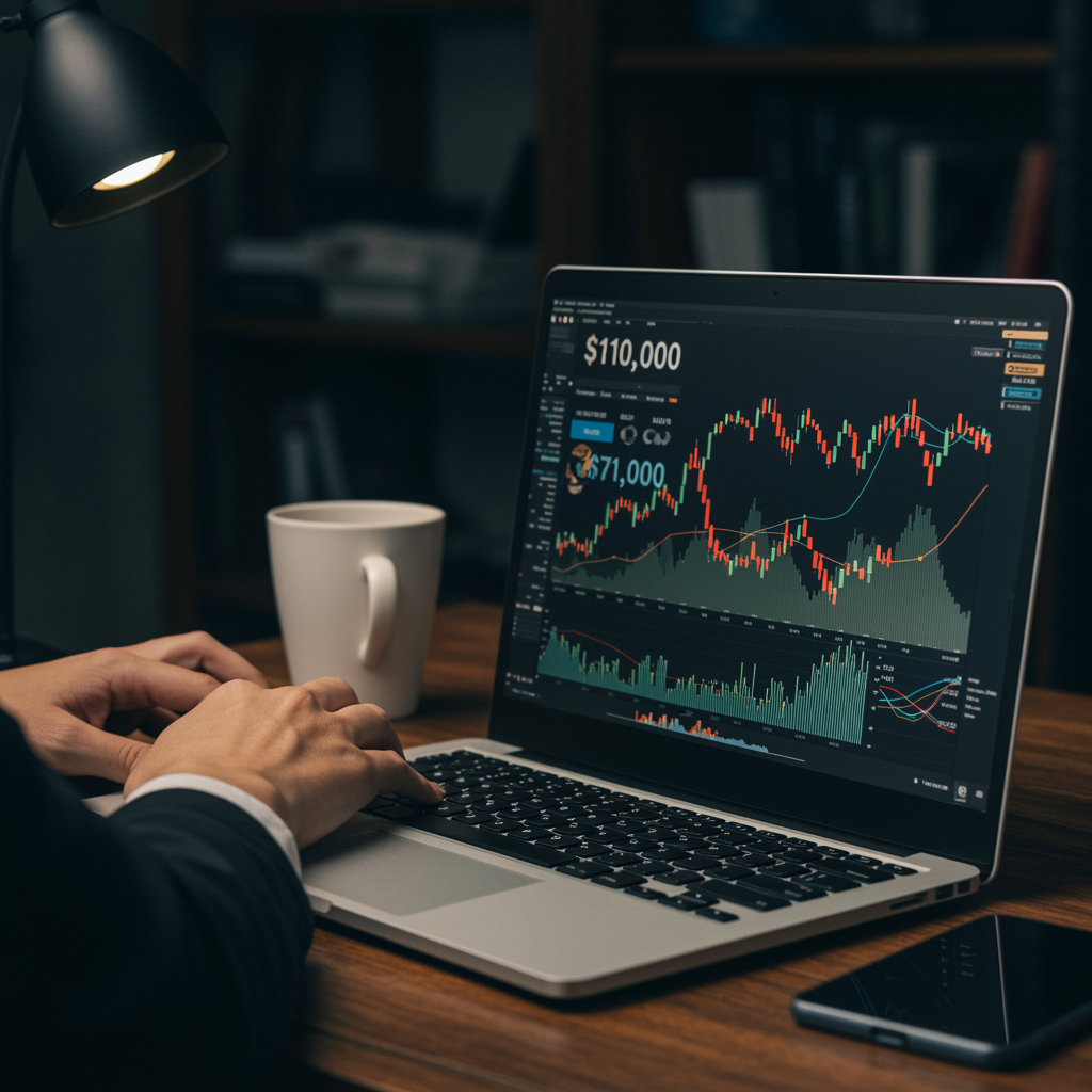 Bitcoin falls back near $71,000 even as software companies lead market gains.