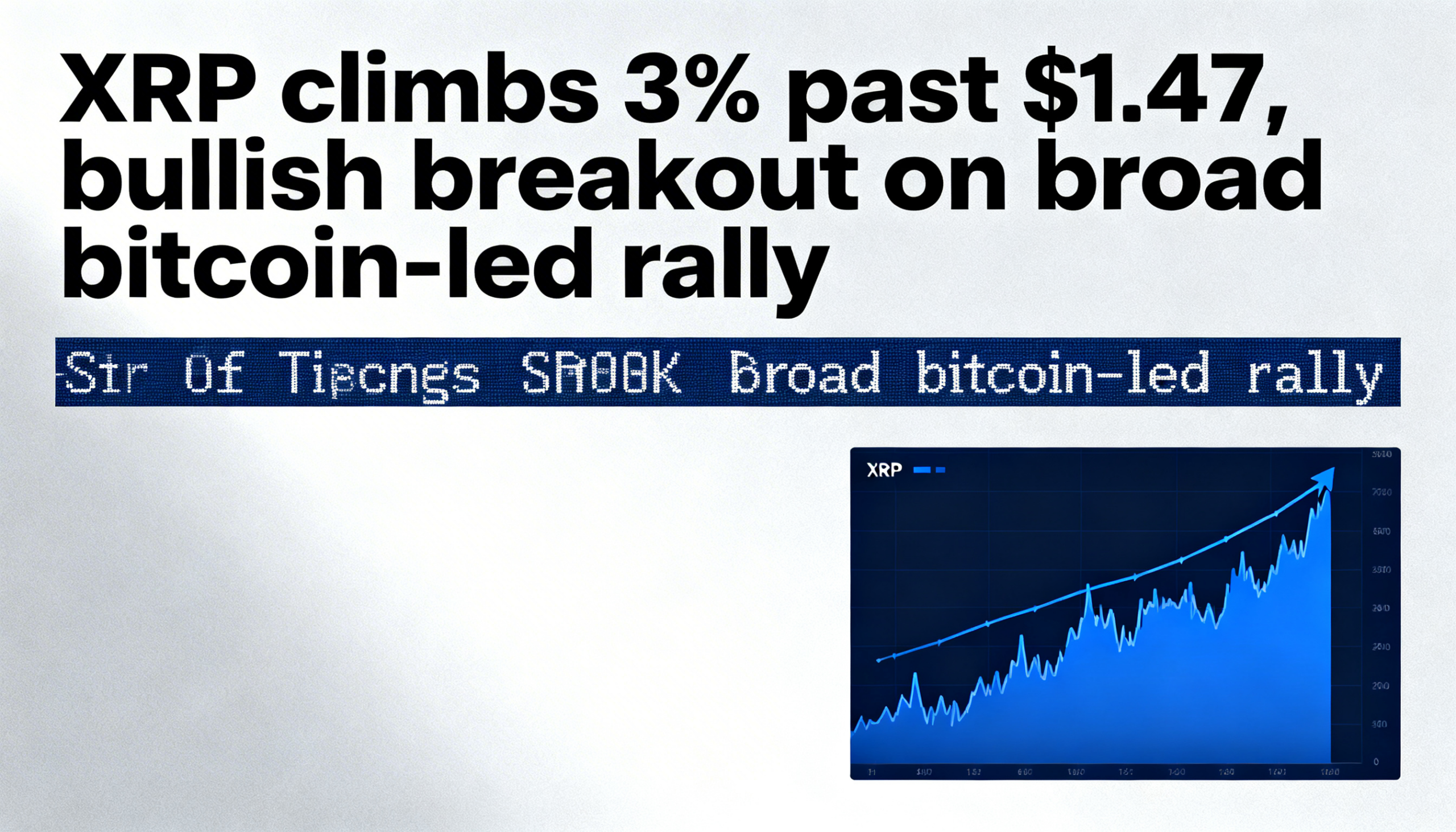 XRP jumps 3% beyond $1.47, continuing its breakout in line with a wider bitcoin-driven rally.