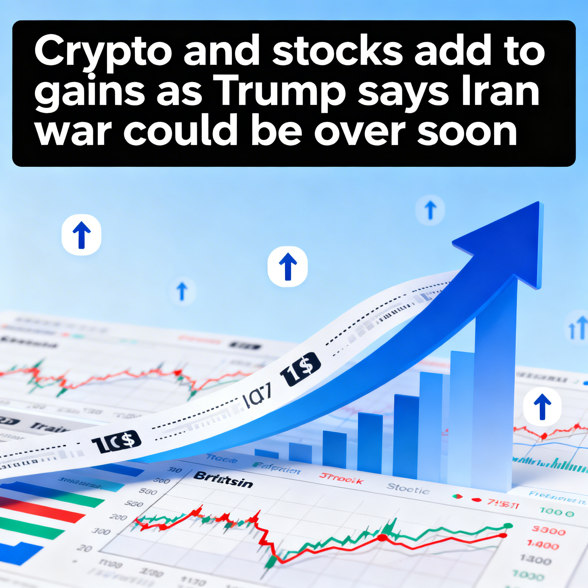 Bitcoin, crypto and stocks push higher after Donald Trump signals the Iran war may soon conclude.