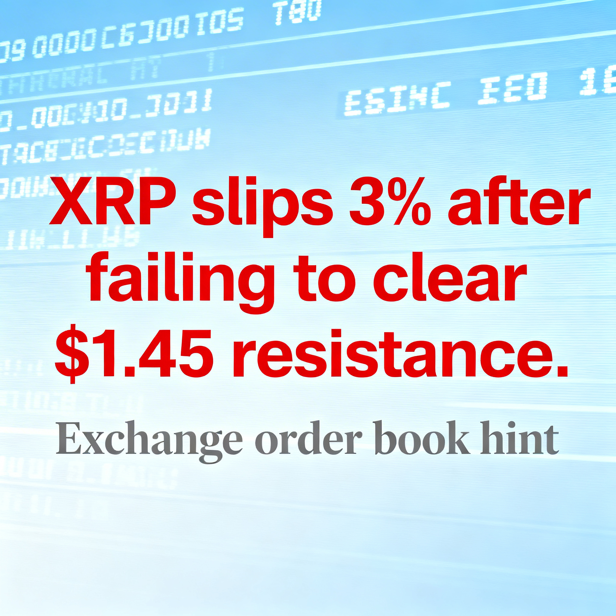 XRP loses 3% after struggling to break the $1.45 barrier.