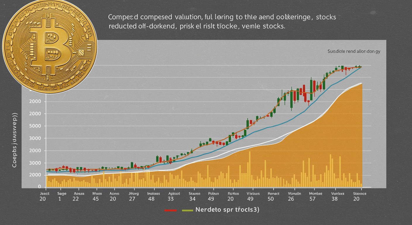 Why bitcoin’s valuation compression points to smaller downside risk than stocks.