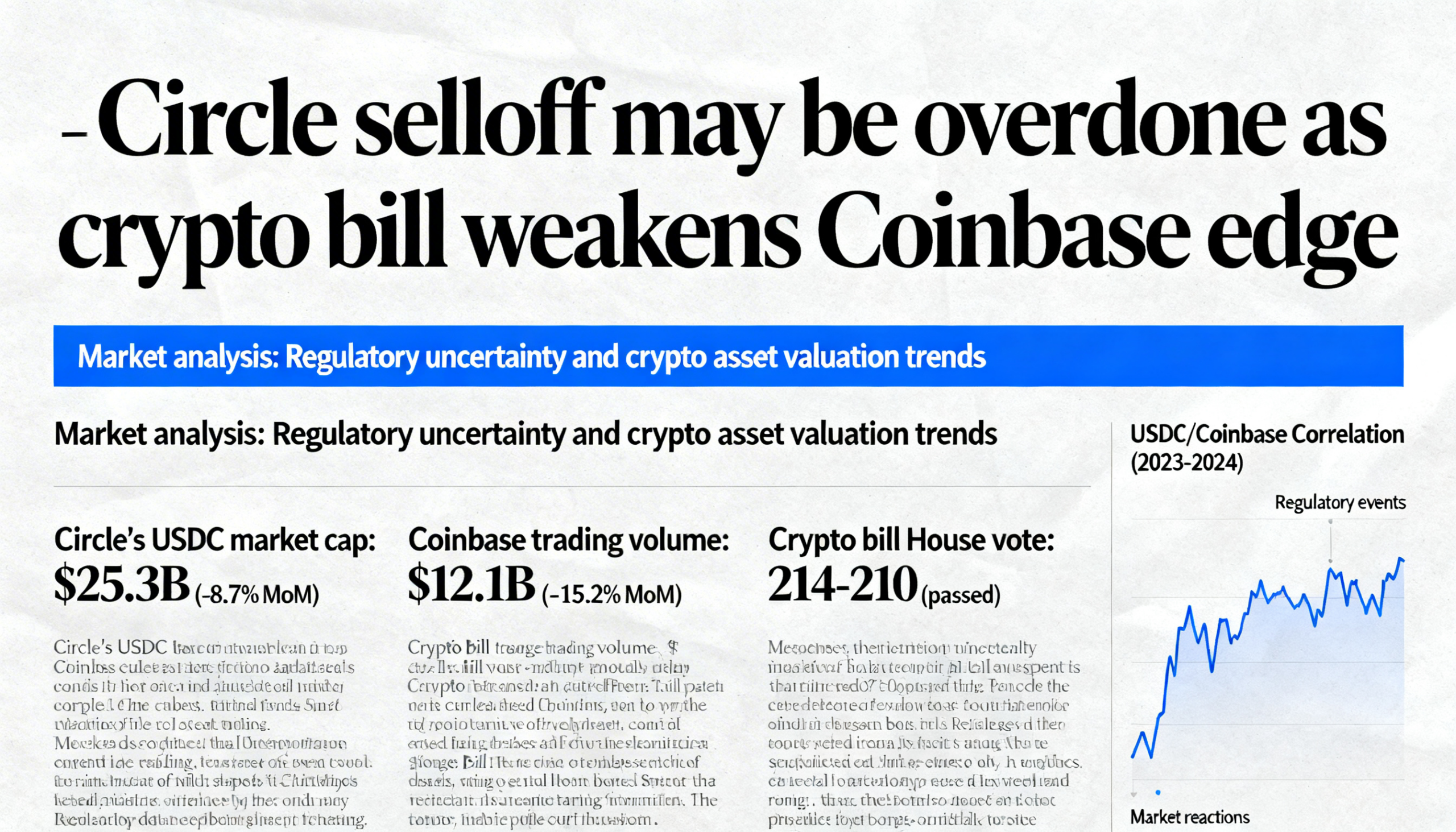 Analysts suggest Circle may have been oversold amid a crypto bill seen diminishing Coinbase’s market advantage.