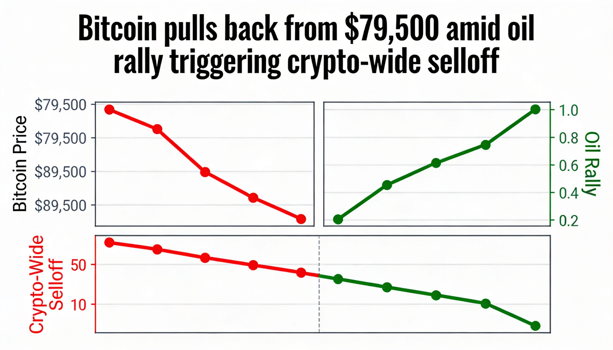 Bitcoin turns lower at $79,500 as rising oil prices pressure crypto markets