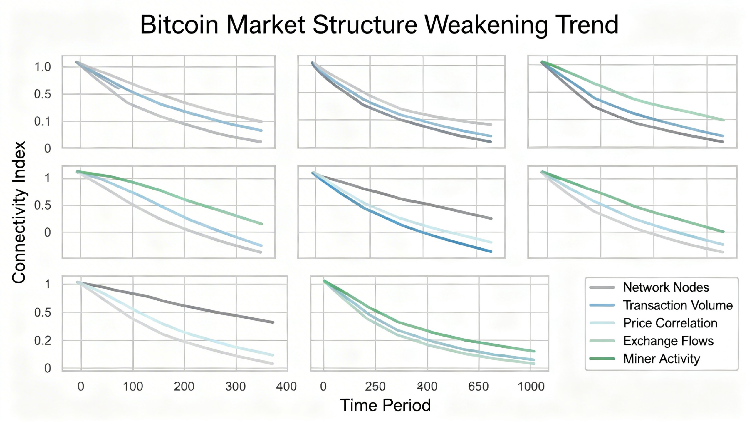 Five data-driven insights echo a common theme: the Bitcoin market is gradually eroding beneath the surface.