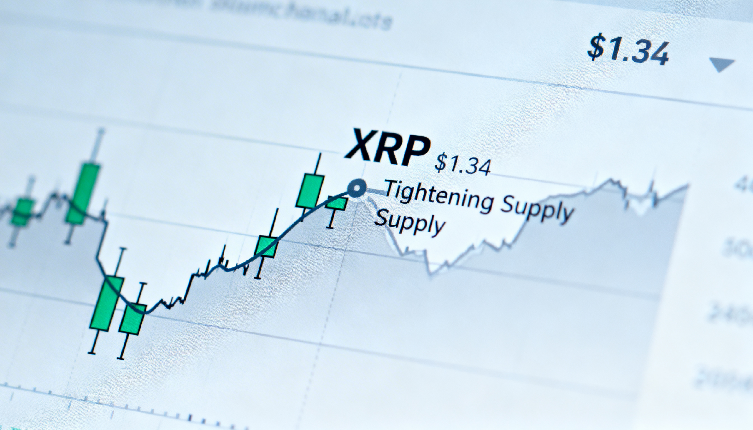 XRP price hovers at $1.34 as reduced supply fails to spark a breakout.