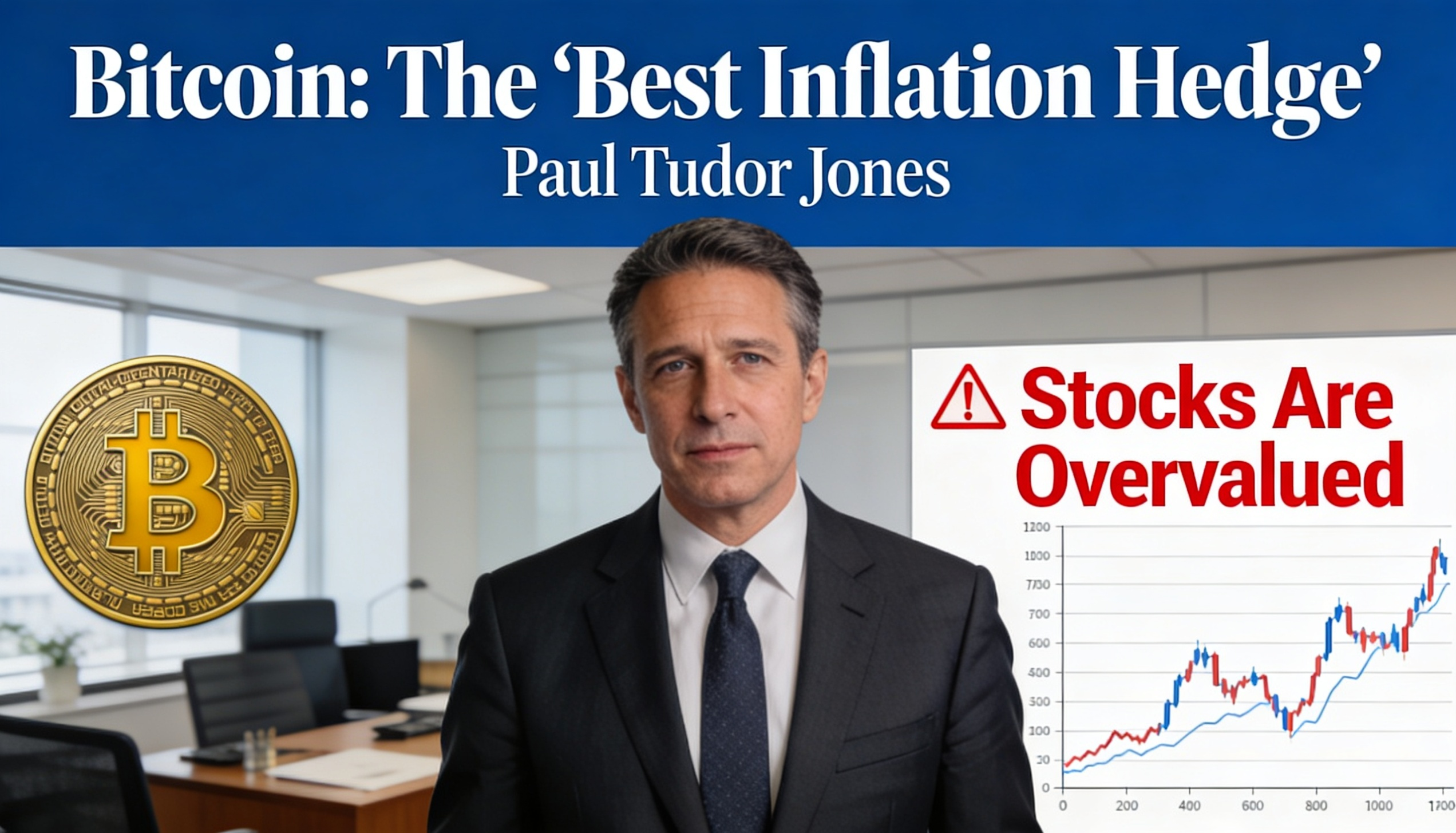 Calling bitcoin the “best hedge against inflation,” Paul Tudor Jones raises alarms on stock valuations.