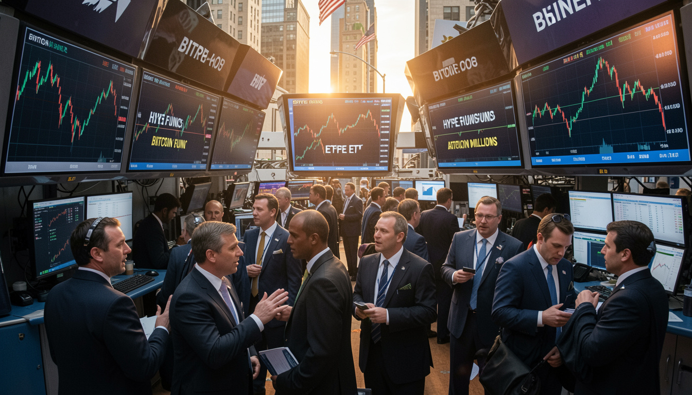 Capital shifts to HYPE funds with millions added, while bitcoin and ether ETFs face selling pressure