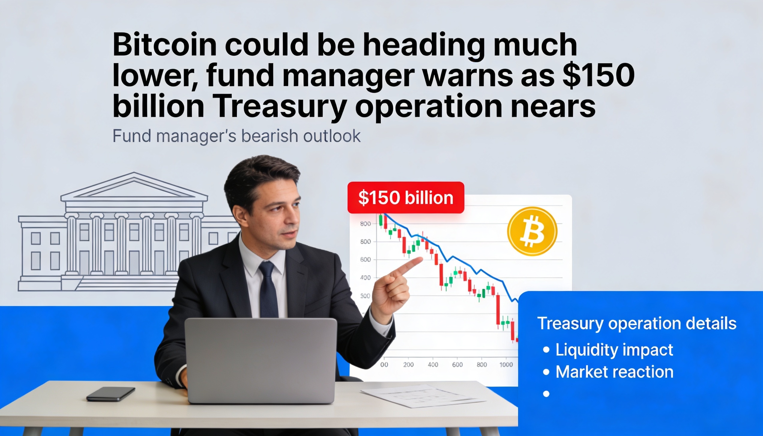 A looming $150 billion Treasury operation could send Bitcoin much lower, a fund manager warns.