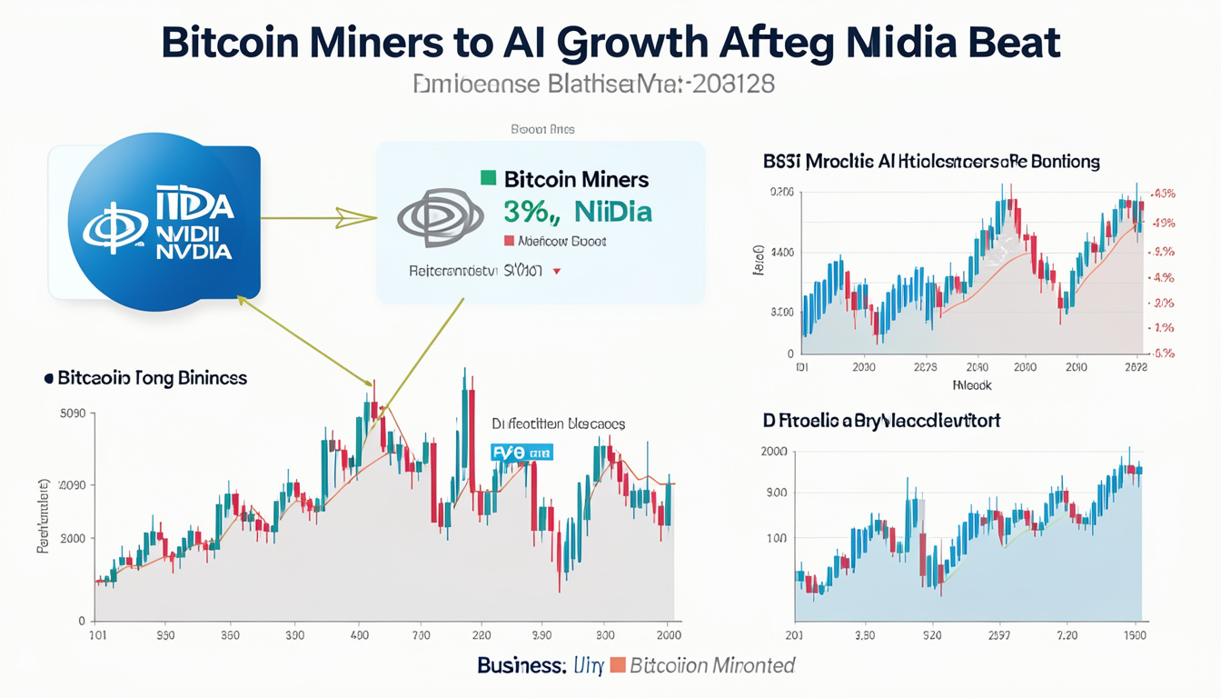 Bitcoin mining firms tied to AI gain ground as Nvidia tops earnings expectations and issues strong guidance.