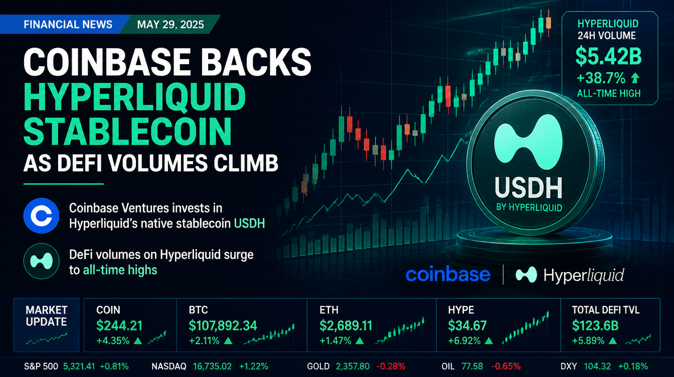 Coinbase aligns with Hyperliquid’s stablecoin push as momentum builds across DeFi trading markets.