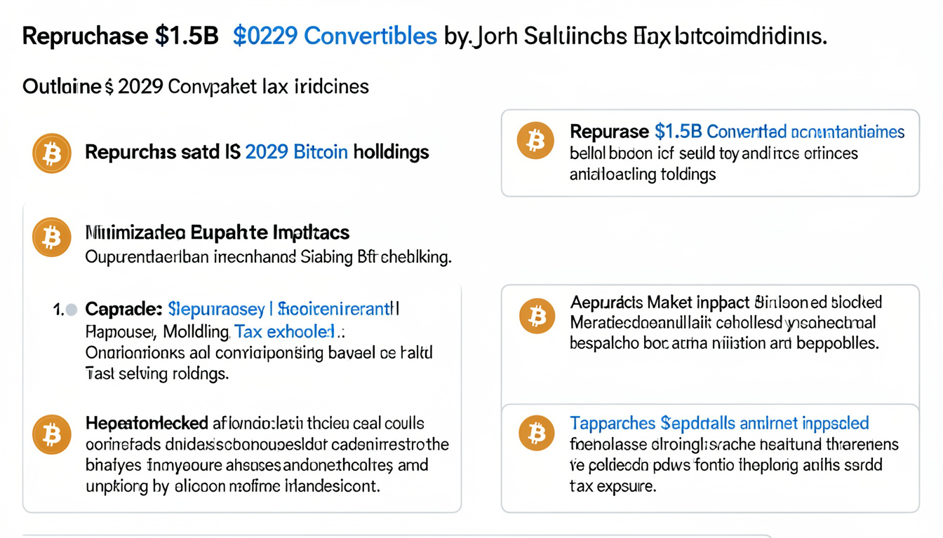 Strategy will repurchase $1.5 billion in 2029 convertible notes, leveraging cash or proceeds from bitcoin sales.