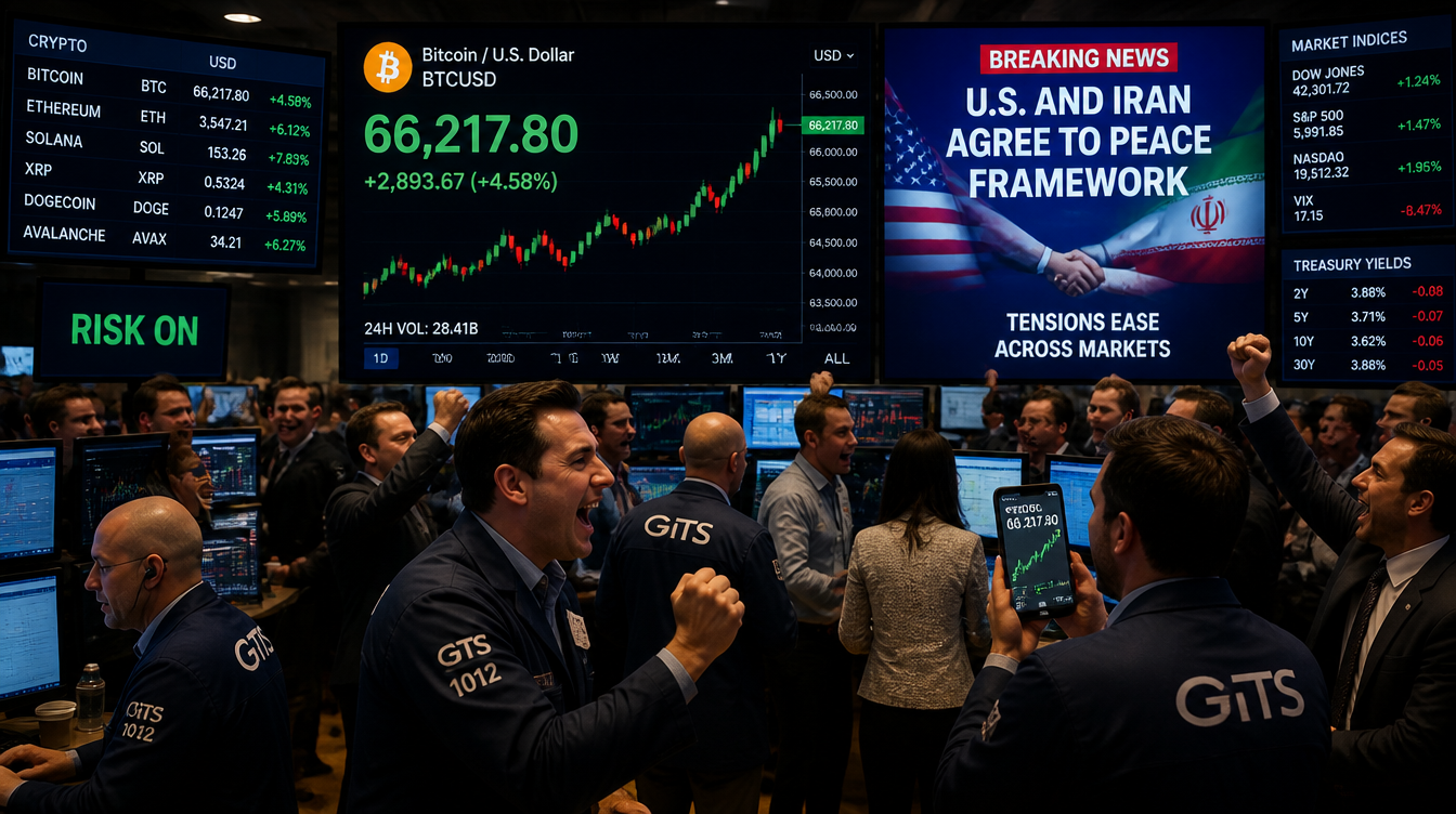 Risk Assets Rally: Bitcoin Approaches $66K Following Landmark US–Iran Peace Agreement