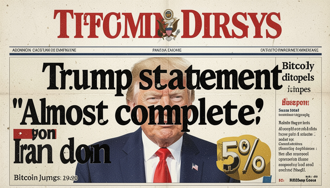 Why Bitcoin Jumped 5% on Trump’s “Almost Complete” Iran Deal Announcement