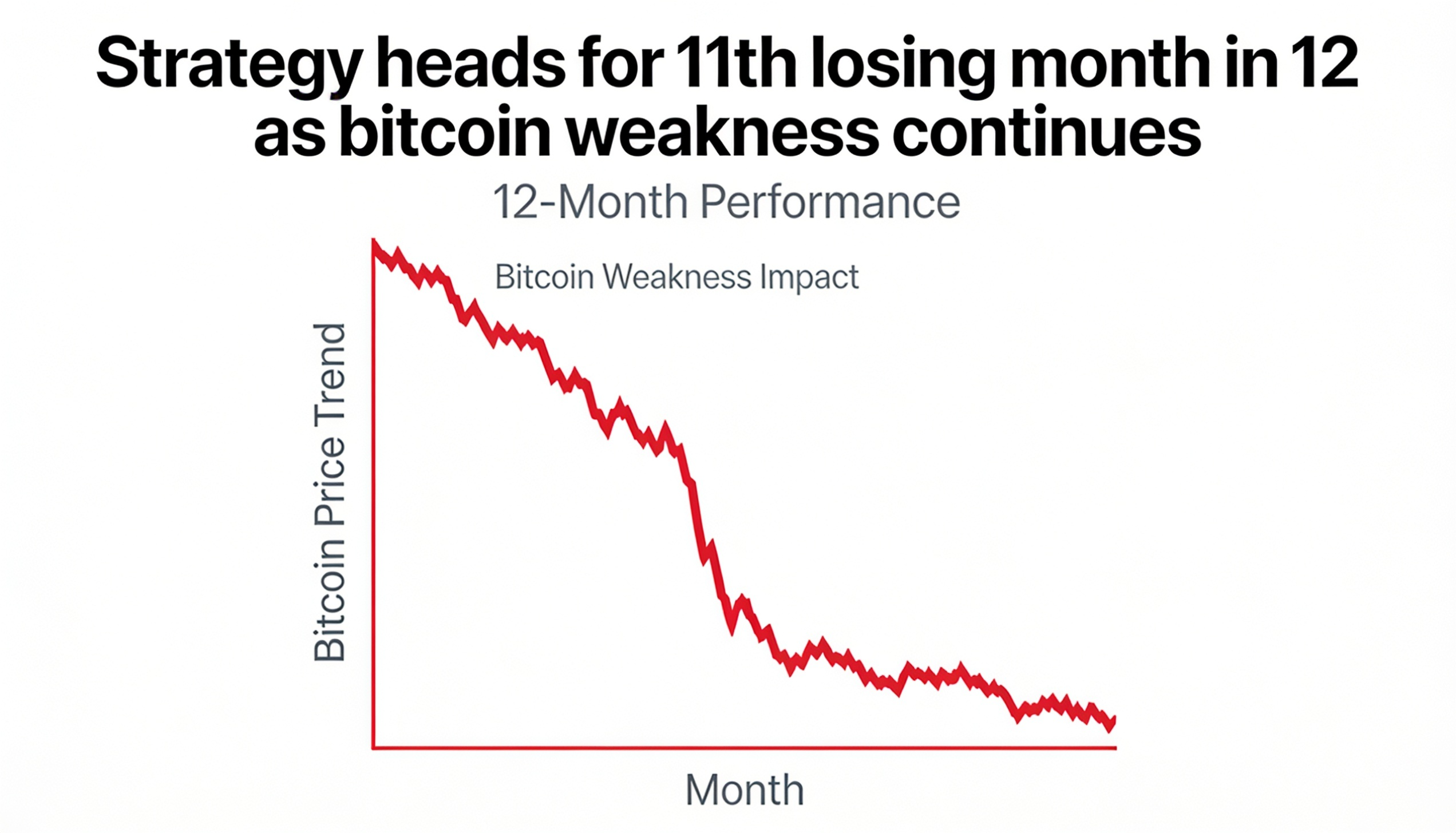 Prolonged Bitcoin Downtrend Drags Strategy Toward Fresh Monthly Loss