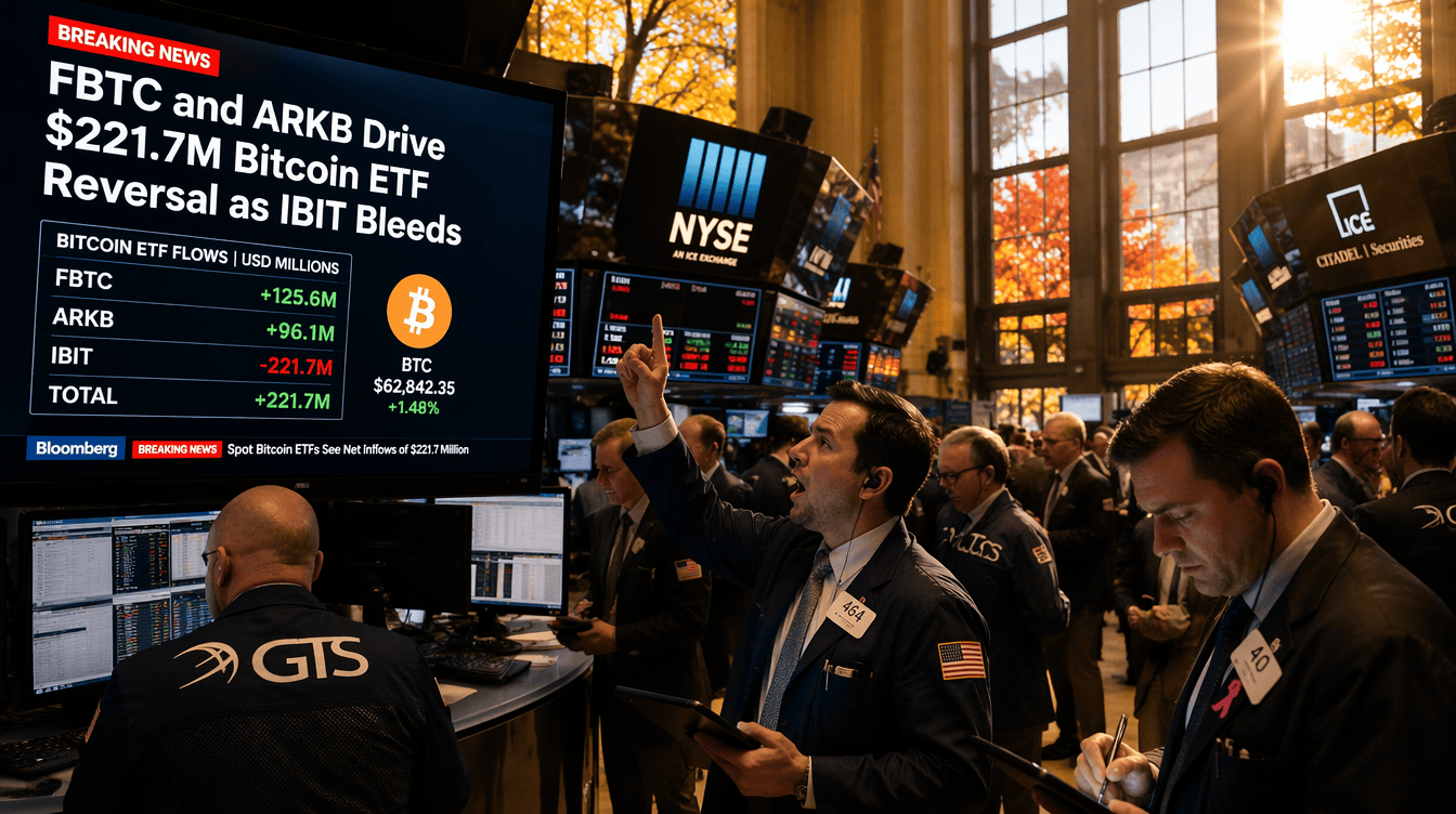 FBTC, ARKB Fuel $221.7M Bitcoin ETF Rebound Amid IBIT Outflows