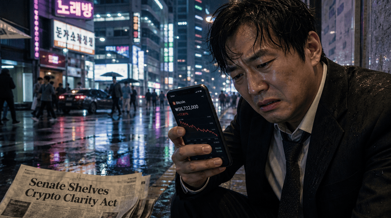 Crypto Markets Under Pressure as South Korea Selloff Meets U.S. Regulatory Roadblock