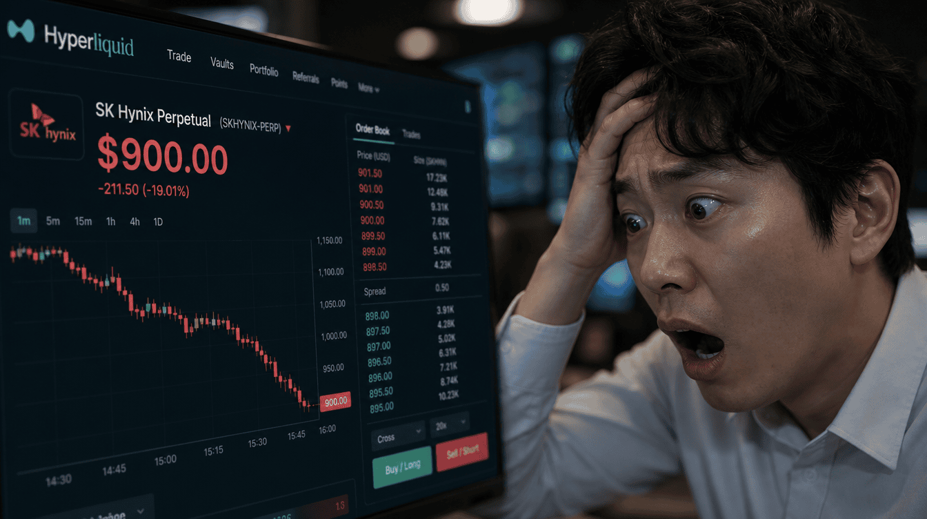 Flash Crash Sends SK Hynix Perpetuals Tumbling as Hyperliquid Market Shakes