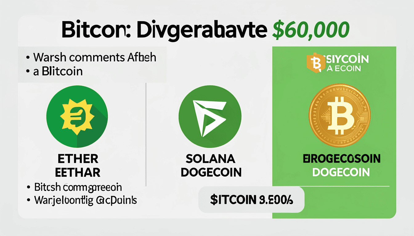 Altcoins Climb with Bitcoin Crossing $60,000 on Warsh Boost