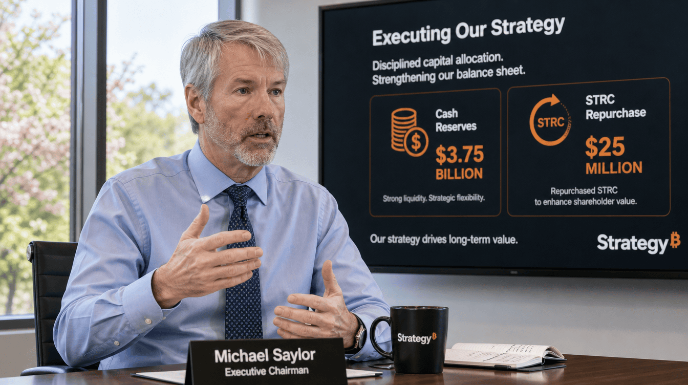 Saylor’s Bitcoin Firm Strategy Boosts Cash Reserves, Executes Fresh STRC Repurchase