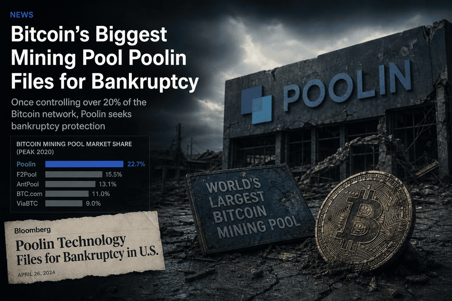 From Mining Powerhouse to Bankruptcy: The Fall of Bitcoin Pool Leader Poolin