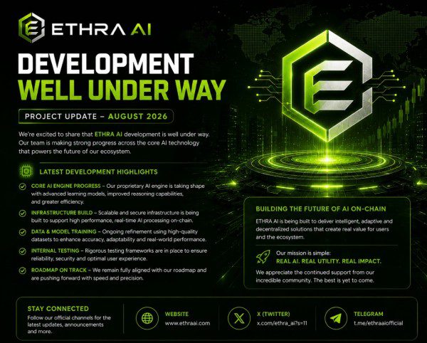 ETHRA AI Development Well Under Way as Project Advances Core Artificial Intelligence Technology