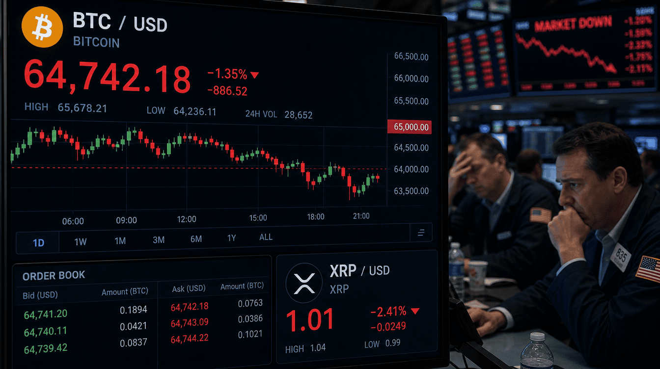 Bitcoin Faces $65K Resistance as XRP Teeters on the $1 Level