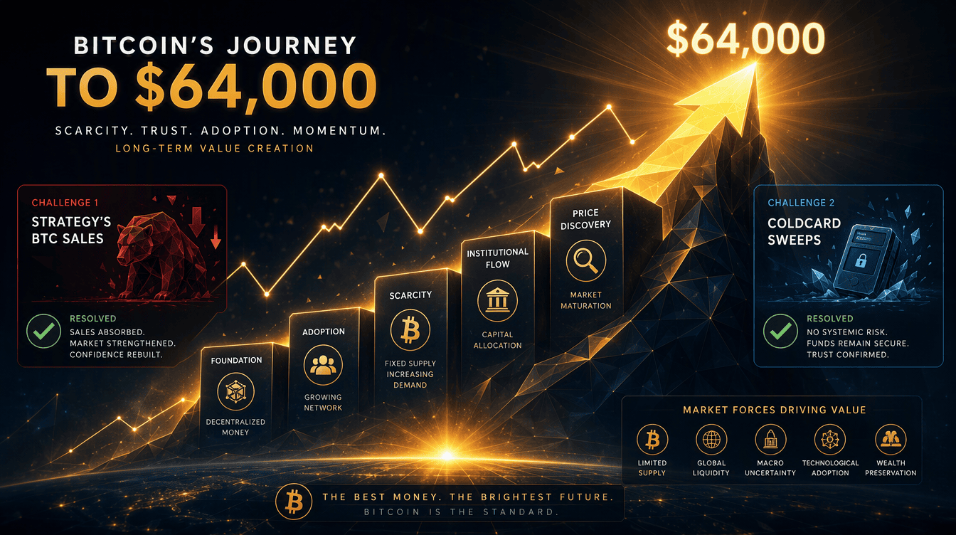 $64K Bitcoin Support Holds Firm as Markets Absorb BTC Sales and Self-Custody Concerns