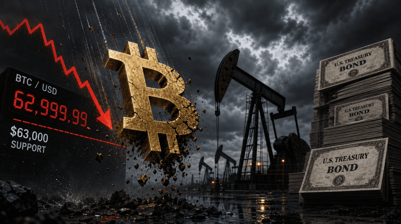 Bitcoin Weakens Below $63K as Energy Prices and Bond Yields Climb