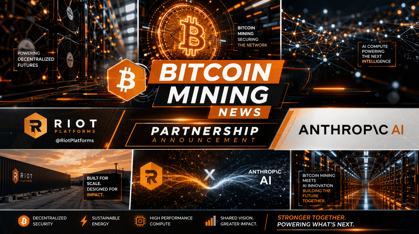 Riot Platforms Expands Into AI With Anthropic Data Center Lease