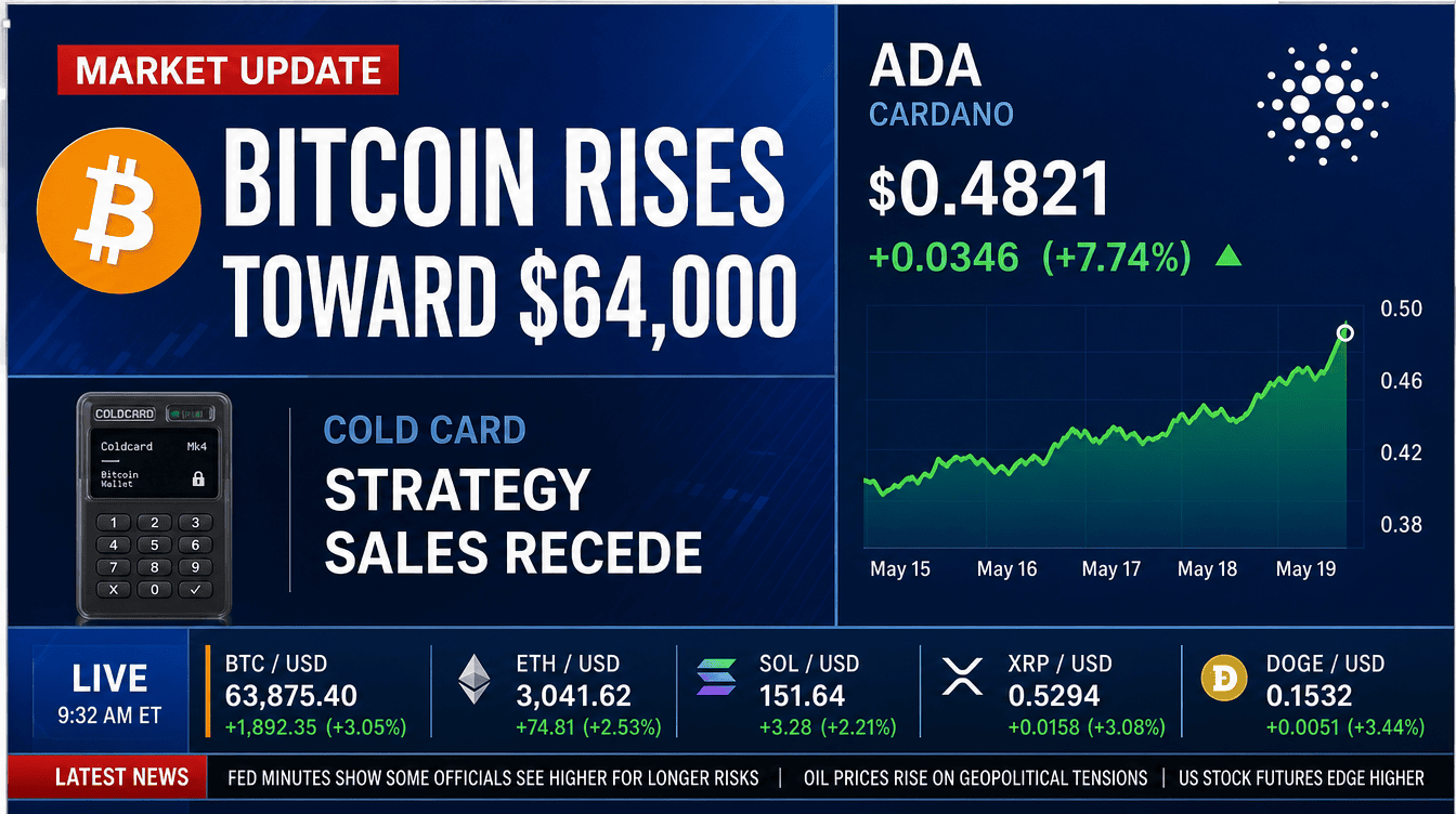 Bitcoin Recovers as Security Concerns Ease, Strategy’s Selling Pressure Weakens and ADA Rallies