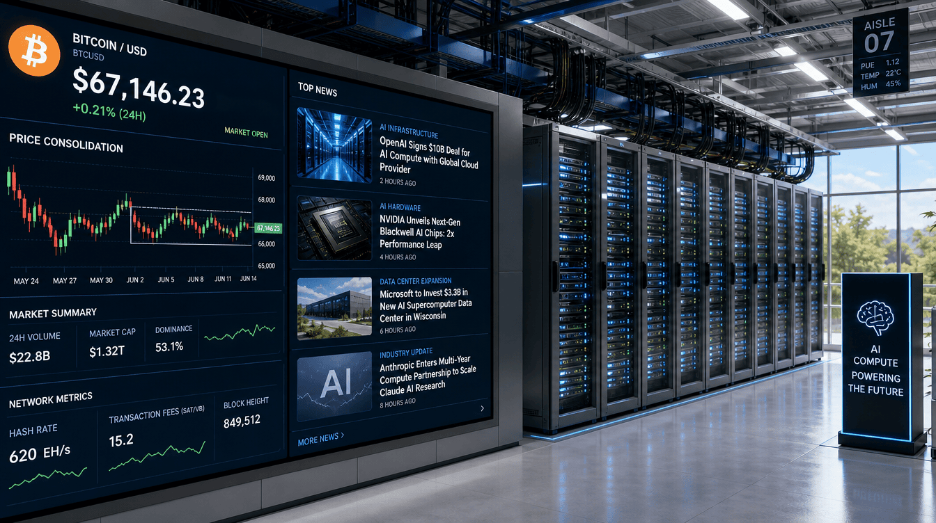 Bitcoin Remains Stuck as AI Compute Deals Pile Up: Live Market Updates