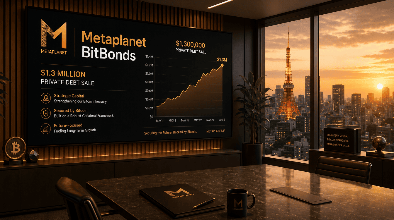 Metaplanet Debuts BitBonds as Private Debt Sale Nets $1.3M