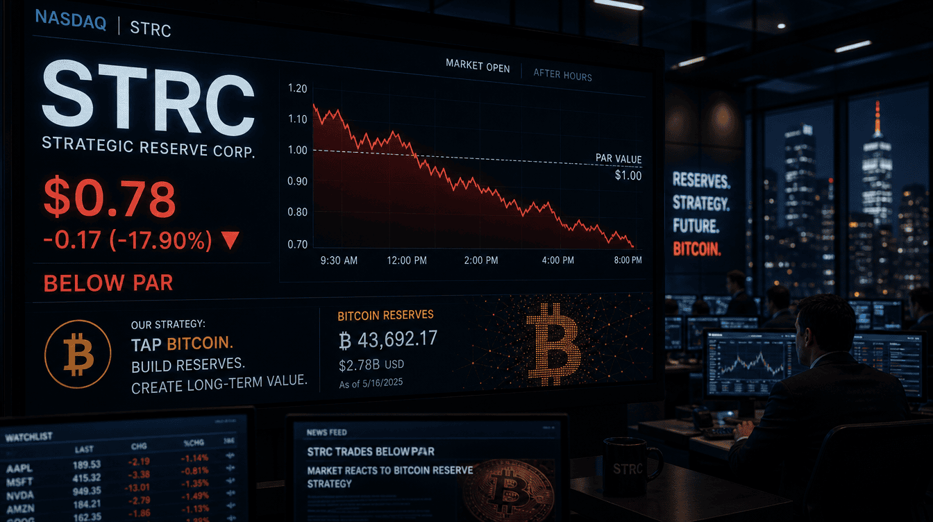 Bitcoin Reserves Fund STRC Payments as Strategy Faces Discounted Preferred Shares