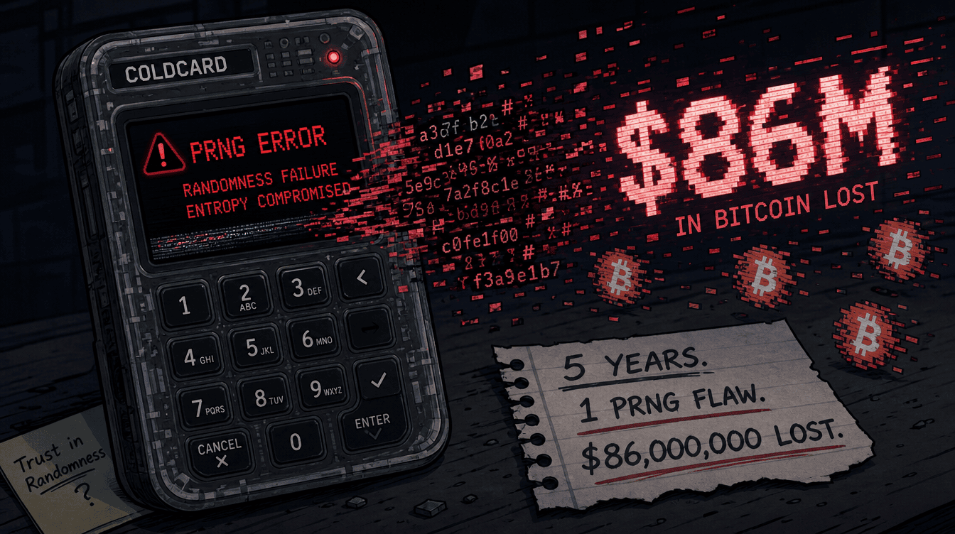 Coldcard Security Failure Reveals How a Long-Running Wallet Flaw Cost $86M in BTC