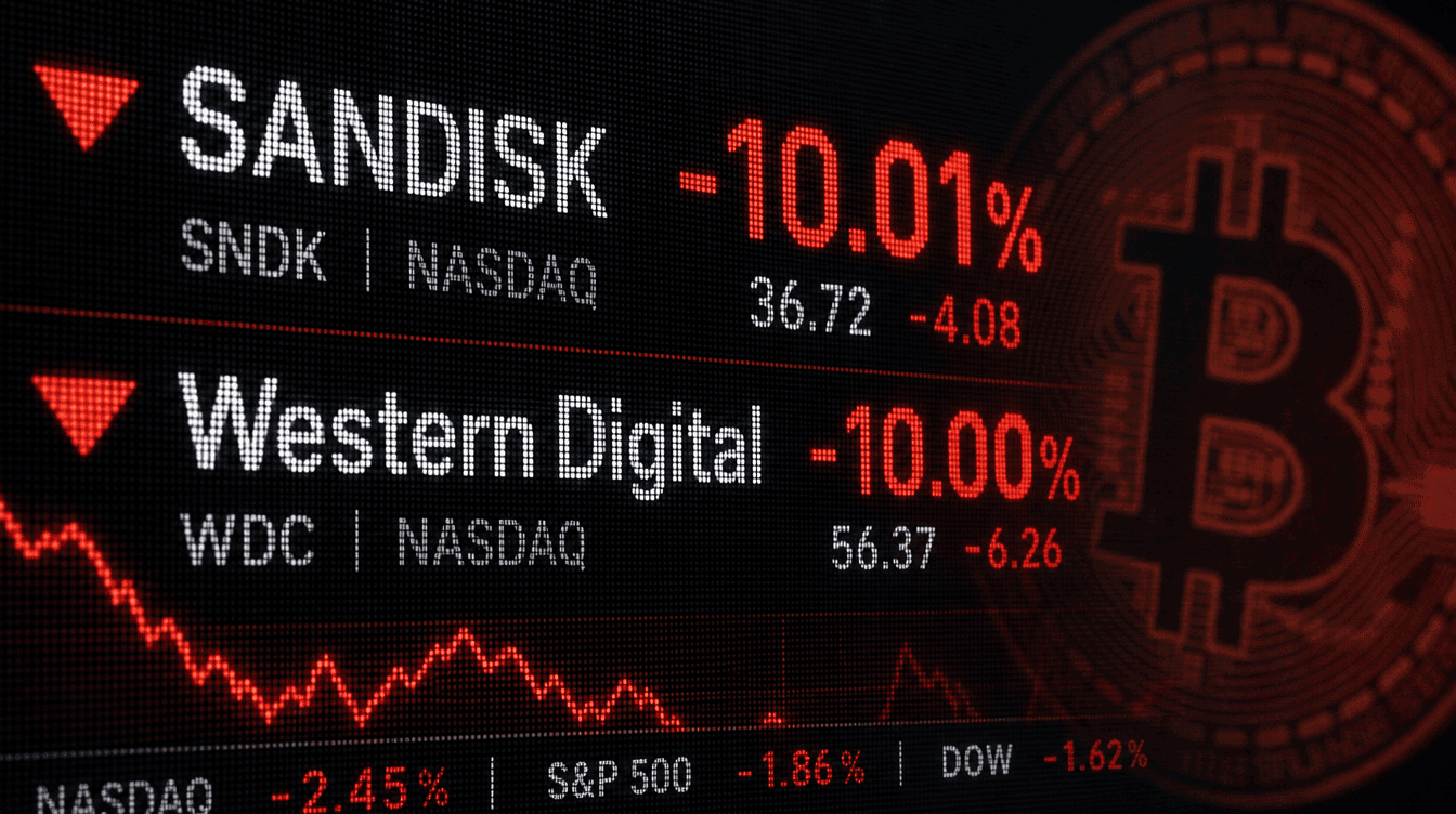 Bitcoin Watches as Memory Chip Giants Slide: What the Sandisk-Western Digital Rout Means